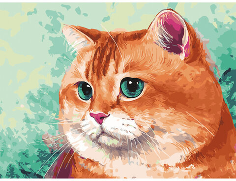 Картина по номерам 40х50 см, ОСТРОВ СОКРОВИЩ "Изумрудный взгляд", на подрамнике, акриловые краски, 3 кисти, 662496