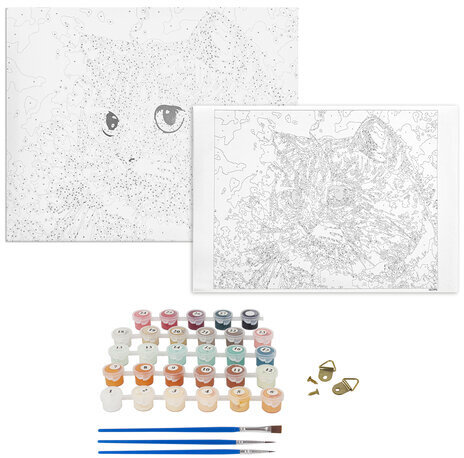 Картина по номерам 40х50 см, ОСТРОВ СОКРОВИЩ "Изумрудный взгляд", на подрамнике, акриловые краски, 3 кисти, 662496