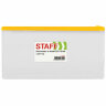 Папка-конверт на молнии МАЛОГО ФОРМАТА (255х130 мм), карман для визиток, прозрачная, 0,12 мм, STAFF, 229549