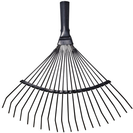 Грабли веерные проволочные, 20 зубьев, ширина 35 см, деревянный черенок 120 см, КМ000881