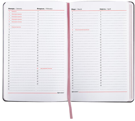 Ежедневник недатированный А5 (138х213 мм), BRAUBERG VISTA, под кожу, гибкий, 136 л., "Birds", 112021