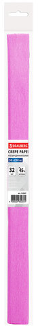 Бумага гофрированная/креповая, 32 г/м2, 50х250 см, ярко-розовая, в рулоне, BRAUBERG, 112527