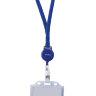 Держатель-рулетка для бейджей, 70 см, с синей лентой 45 см, синий, в блистере, BRAUBERG, 235724