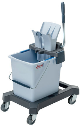 Тележка уборочная VILEDA &quot;УльтраСпидПро&quot;, 1 съемное ведро на 25 л, платформа, без ручки, туннельный отжим, 147191