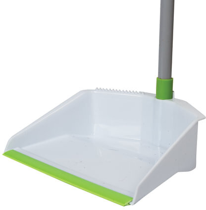 Совок для мусора 21х25 см + щетка 18х7 см, длинные рукоятки 80 см, "Ленивка", пластик, ЛЮБАША, 603616