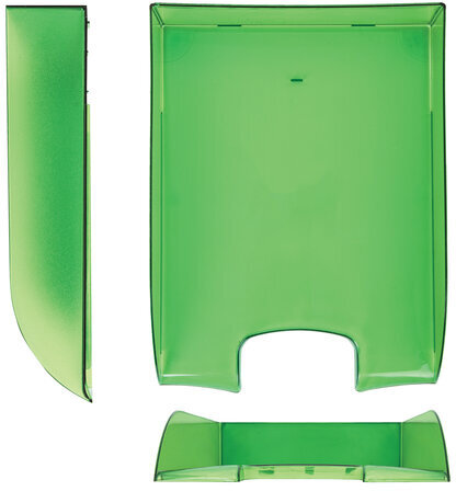 Лоток горизонтальный для бумаг BRAUBERG "Office style", 320х245х65 мм, тонированный зеленый, 237292