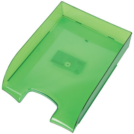Лоток горизонтальный для бумаг BRAUBERG "Office style", 320х245х65 мм, тонированный зеленый, 237292