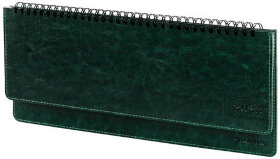 Планинг датированный 2023 305х140 мм BRAUBERG "Imperial", под кожу, зеленый, 113995