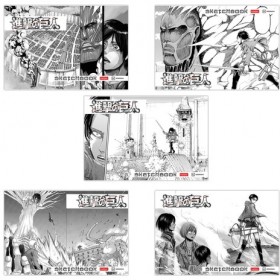 Альбом для рисования А4, 30 листов, скоба, обложка картон, HATBER, 205х290мм, &quot;Атака Титанов&quot; (микс в спайке), 30А4В