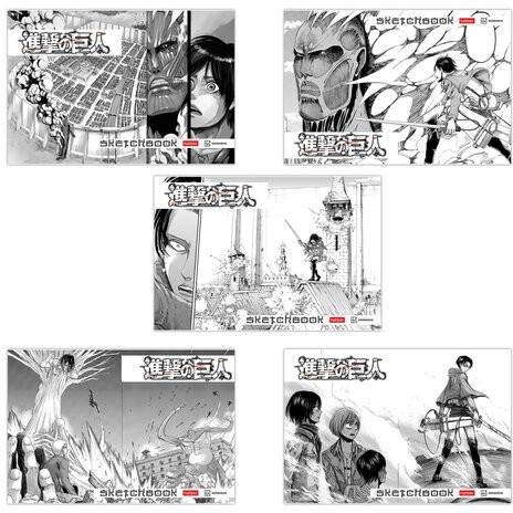 Альбом для рисования А4, 30 листов, скоба, обложка картон, HATBER, 205х290мм, "Атака Титанов" (микс в спайке), 30А4В