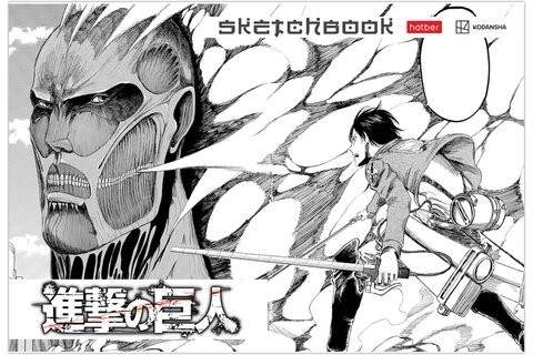 Альбом для рисования А4, 30 листов, скоба, обложка картон, HATBER, 205х290мм, "Атака Титанов" (микс в спайке), 30А4В