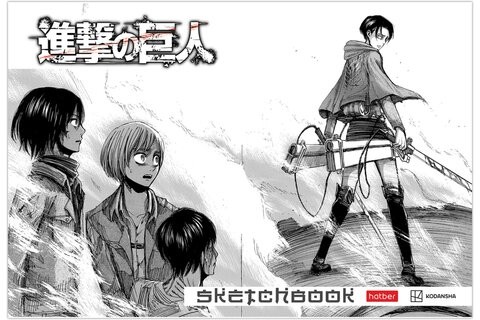 Альбом для рисования А4, 30 листов, скоба, обложка картон, HATBER, 205х290мм, "Атака Титанов" (микс в спайке), 30А4В