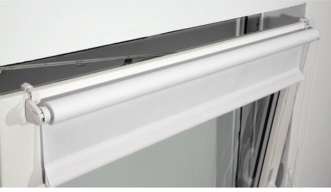 Штора рулонная BRABIX 50х175 см, текстура - лён, защита 55-85%, 200 г/м2, белый S-5, 605975