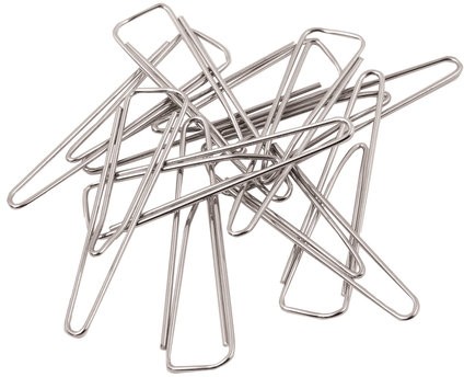 Скрепки большие 50 мм, ОФИСМАГ, никелированные, треугольные, 50 шт., в картонной коробке, 222093