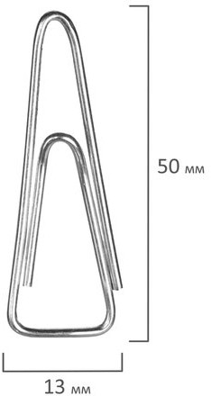 Скрепки большие 50 мм, ОФИСМАГ, никелированные, треугольные, 50 шт., в картонной коробке, 222093