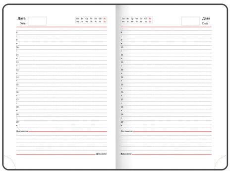 Ежедневник недатированный А5 138х213 мм BRAUBERG "Towny" под кожу, магнитный клапан 160 л., черный, 123785