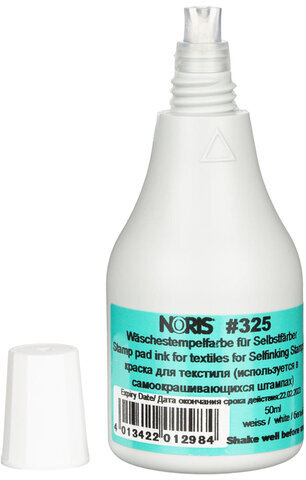 Краска штемпельная NORIS БЕЛАЯ 50 мл (специальная, для хлопковых тканей и полотна), 325Сб