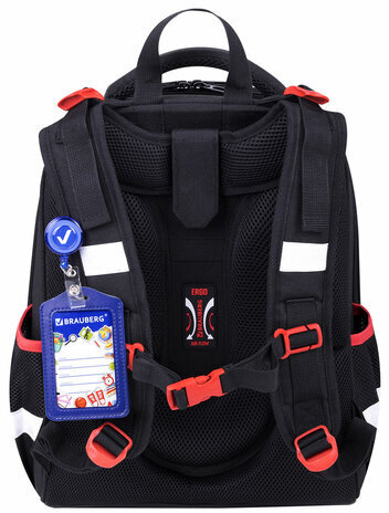 Ранец BRAUBERG PREMIUM, 2 отделения, с брелком, "City car", LED ЛАМПОЧКИ, 38х29х16 см, 271356