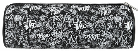 Пенал-косметичка BRAUBERG, Graffiti, черный, 20х7х7см, 272297