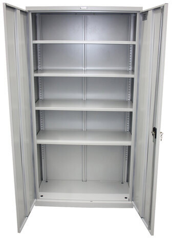Шкаф металлический офисный BRABIX "MK 18/91/37", 1830х915х370 мм, 45 кг, 4 полки, разборный, 291135, S204BR180102