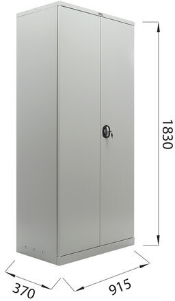 Шкаф металлический офисный BRABIX "MK 18/91/37", 1830х915х370 мм, 45 кг, 4 полки, разборный, 291135, S204BR180102