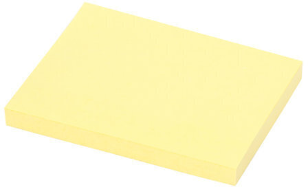 Блок самоклеящийся (стикеры) STAFF, 76х102 мм, 100 листов, желтый, 129353
