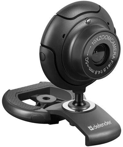 Веб-камера DEFENDER C-2525HD, 2 Мп, микрофон, USB 2.0, регулируемое крепление, черная, 63252