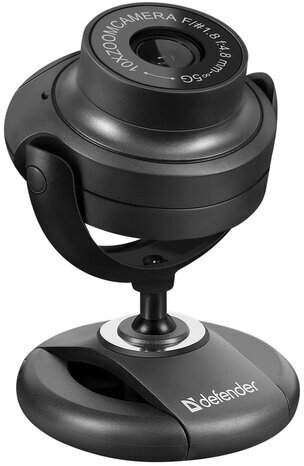 Веб-камера DEFENDER C-2525HD, 2 Мп, микрофон, USB 2.0, регулируемое крепление, черная, 63252