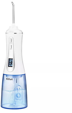 Ирригатор для полости рта KITFORT КТ-2913, портативный, емкость резервуара 0,35 л, 2 насадки, белый