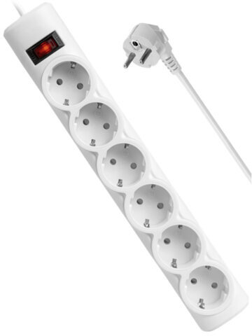 Сетевой фильтр DEFENDER DFS 155, 6 розеток, 5 м, белый, 99493
