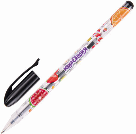 Ручки гелевые ЮНЛАНДИЯ, НАБОР 12 ЦВЕТОВ, корпус с печатью, узел 0,5 мм, линия письма 0,35 мм, 142800