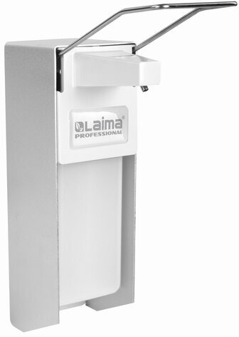 Дозатор локтевой для жидкого мыла и геля-антисептика, с еврофлаконом 1 л, LAIMA, металлический, 605706