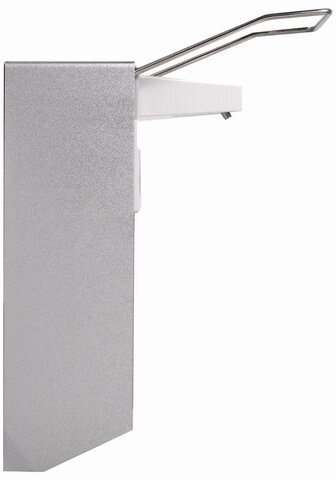 Дозатор локтевой для жидкого мыла и геля-антисептика, с еврофлаконом 1 л, LAIMA, металлический, 605706