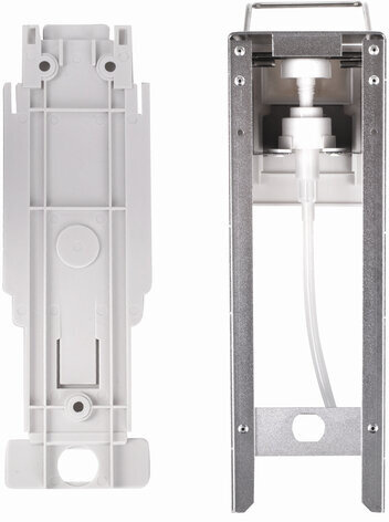 Дозатор локтевой для жидкого мыла и геля-антисептика, с еврофлаконом 1 л, LAIMA, металлический, 605706