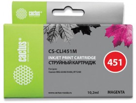 Картридж струйный CACTUS (CS-CLI451M) для CANON Pixma iP7240, пурпурный