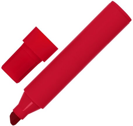 Маркер перманентный BRAUBERG "JUMBO", КРАСНЫЙ, ШИРОКАЯ ЛИНИЯ ПИСЬМА, скошенный наконечник, 3-10 мм, 151226