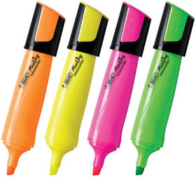 Набор текстовыделителей BIC &quot;Flat&quot; 4 шт., АССОРТИ, линия 1,7-4,8 мм, 943652