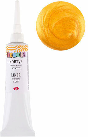 Контур акриловый универсальный "Декола", туба 18 мл, золотой, 13603965