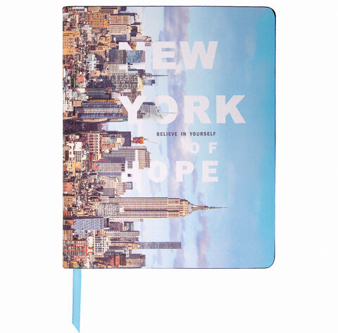 Тетрадь А5 (168х208 мм), 80 л., сшивка, клетка, под кожу, BRAUBERG VISTA, "New York", 403922
