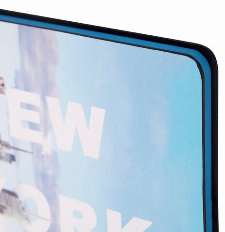 Тетрадь А5 (168х208 мм), 80 л., сшивка, клетка, под кожу, BRAUBERG VISTA, "New York", 403922