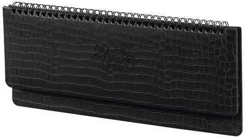 Планинг датированный 2024 305х140 мм BRAUBERG "Comodo", под кожу, черный, 114807