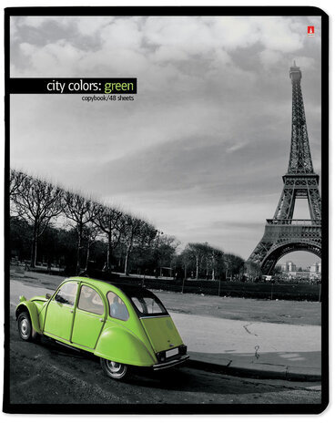 Тетрадь А5 48 л. АЛЬТ скоба, клетка, глянцевый лак, "Город и цвет" (5 видов), 7-48-1036