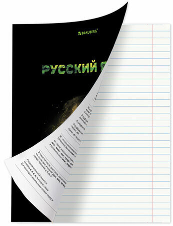 Тетрадь предметная "SHADE" 48 л., глянцевый лак, РУССКИЙ ЯЗЫК, линия, BRAUBERG, 404270