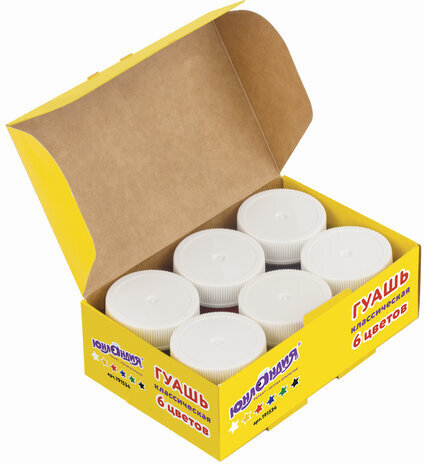 Гуашь ЮНЛАНДИЯ "ЮНЛАНДИК-ХУДОЖНИК", 6 цветов по 25 мл, 191534