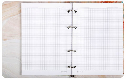 Тетрадь на кольцах А5 160х212 мм, 120 листов, картон, фольга, клетка, BRAUBERG, "Delicate flowers", 404737