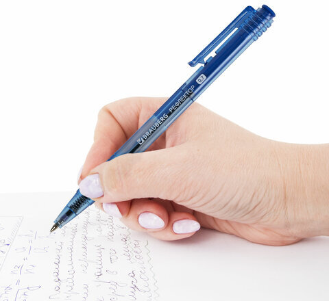 Ручка шариковая автоматическая РОССИЯ "РЕФЛЕКТОР", СИНЯЯ, узел 0,7 мм, линия письма 0,35 мм, BRAUBERG, 143969