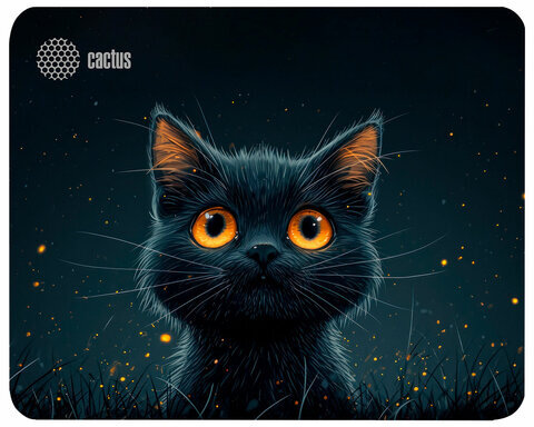 Коврик для мыши CACTUS "Black Cat", 250x200x3 мм, CS-MP-D09S