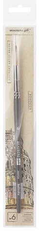 Кисть художественная проф. BRAUBERG ART CLASSIC, колонок, круглая, № 6, короткая ручка, 200935