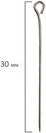 Булавки универсальные с головками-петельками BRAUBERG, 30 мм, 500 штук, в пластиковой коробке, 271319