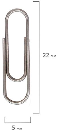 Скрепки STAFF "EVERYDAY", 22 мм, металлические, 100 шт., в картонной коробке, Россия, 220302